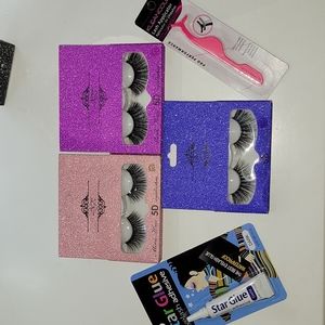 🌼SET- Mink hair 5D eyelashes w/lash applicator and eyelash adhesive🌼